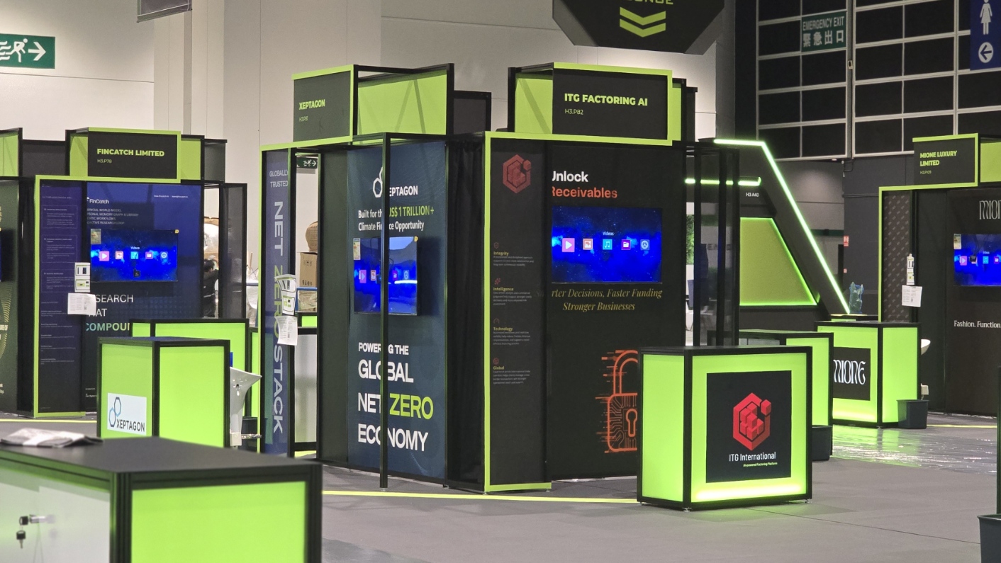 Leap East 2026 ecosystem exchange area during event setup and startup program activities.